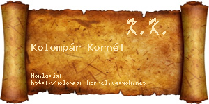 Kolompár Kornél névjegykártya